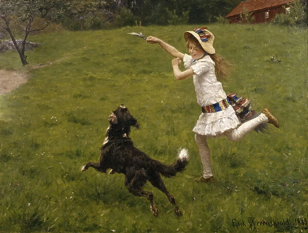 Playmates, 1883 (oil on canvas)