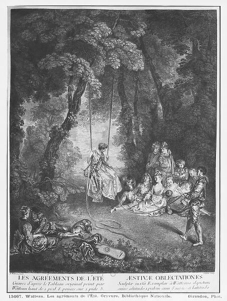 The pleasures of summer, engraved by Francois Joullain (1697-1778) (engraving)