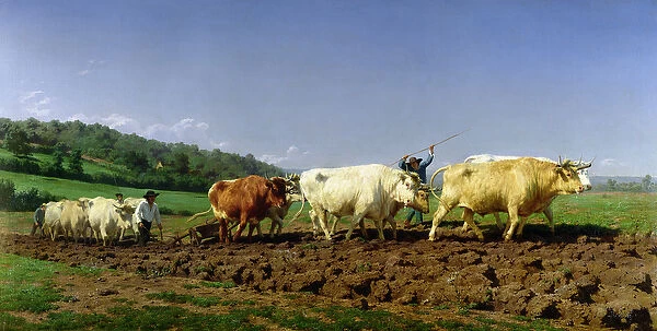Ploughing in Nivernais, 1849 (oil on canvas)