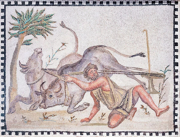 The ploughman with oxen, 3rd-4th century (mosaic)