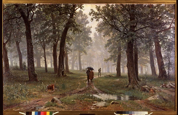 Pluie dans une foret de chene (Rain in an oak forest) - Peinture de Ivan Ivanovich Shishkin (Chichkine) (1832-1898), huile sur toile, 1891 - Art russe, 19e siecle - State Tretyakov Gallery, Moscou