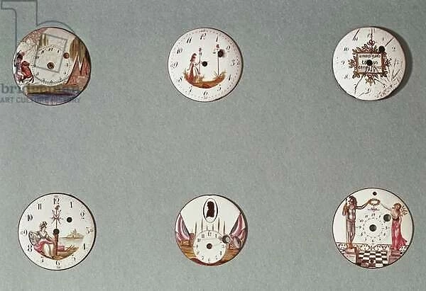 Six pocket watches decorated with Revolutionary symbols (metal & enamel)