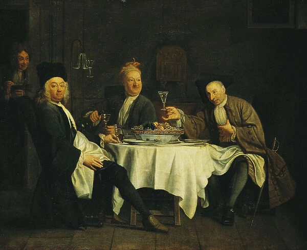 The Poet Alexis Piron (1689-1773) at the Table with his Friends, Jean Joseph Vade