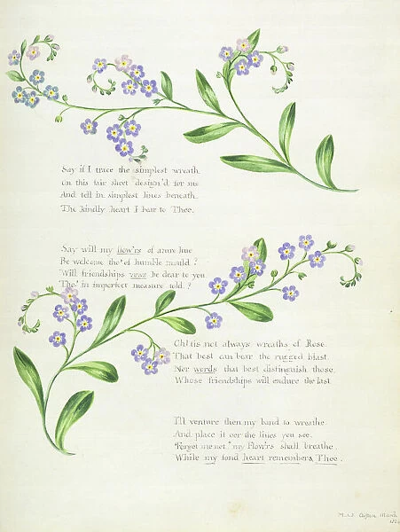 Poetry, from an Album of Poems, Graphite Drawings & Watercolours, c. 1828