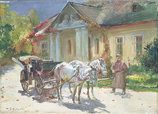 In Front of a Polish Manor, c. 1930 (oil on canvas)