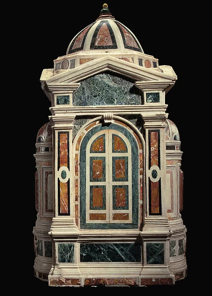 Polychrome tempietto, Florentine, 16th century with later additions (marble)