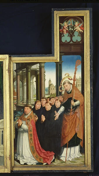 Polyptych of the Glorification of the Holy Trinity, panel depicting monks