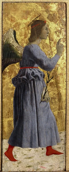 Polyptych of the Misericordia: detail representing the angel of the Annunciation