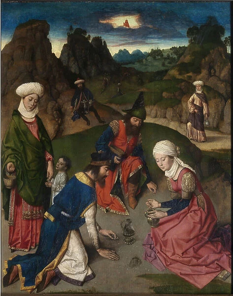 Polyptyque de la Cene : 'la recolte de la manne'Peinture de Dirk Bouts (1410  /  20-1475) 1464-1468 Louvain, eglise saint Pierre