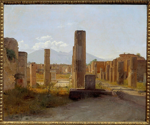 The Pompei Forum. Painting by Christian Kobke (1810-1848), 1840. Oil on paper stacked
