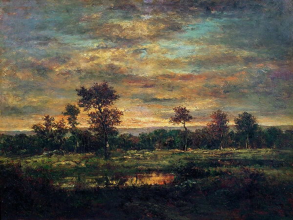 Pond at the Edge of a Wood (oil on canvas)