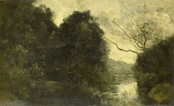Pond in the Woods, 1840-75 (oil on panel)