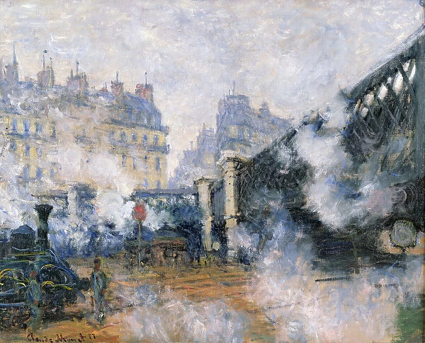 The Pont de l Europe, Gare Saint-Lazare, 1877 (oil on canvas)