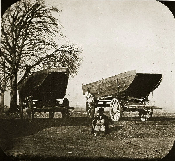 Pontoon Boat on Wheels, 1861-65 (b  /  w photo)
