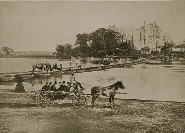 Pontoon Bridge between Georgetown and Anaconda Island, 1861-65 (b  /  w photo)
