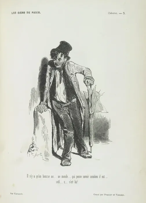 Framed Print : Poor man. BL3280507 Poor man; British Library, London, UK; (add.info.: Le Diable à Paris