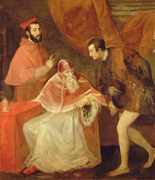 Pope Paul III (1468-1549) and his Nephews, 1545 (oil on canvas)
