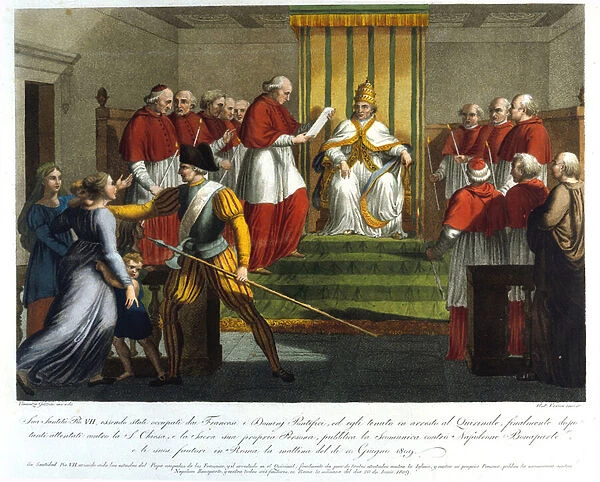 Pope Pius VII (1742 - 1823) excommuned Napoleon Bonaparte on 10 June 1809