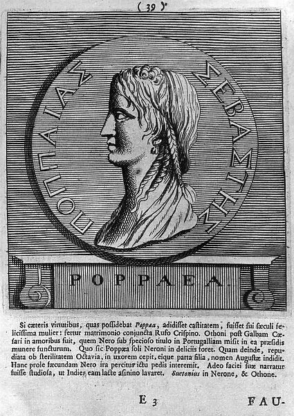 Poppaea Sabina, engraving after a Roman coin dated AD 54-68 (engraving)