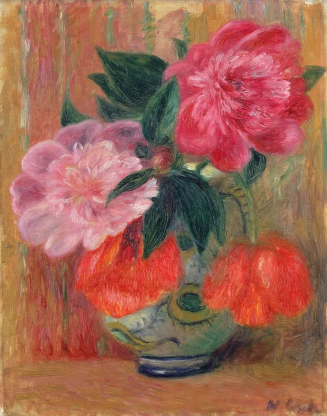 Poppies and Peonies (oil on canvas)