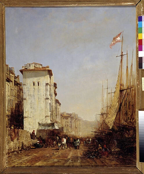 Port dock in Marseille, 1853 (oil on canvas)