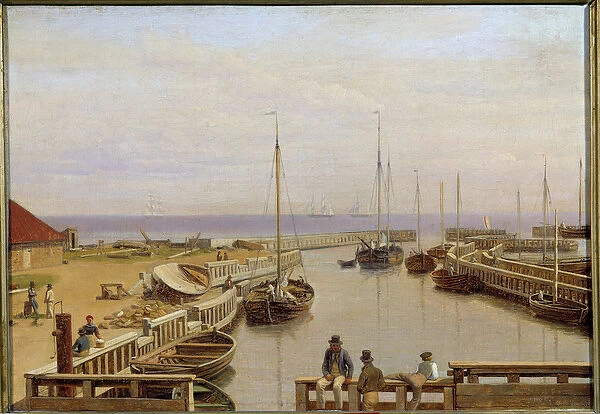 The Port of Dragor in Denmark in 1826 Painting by Christoffer Wilhelm Eckersberg
