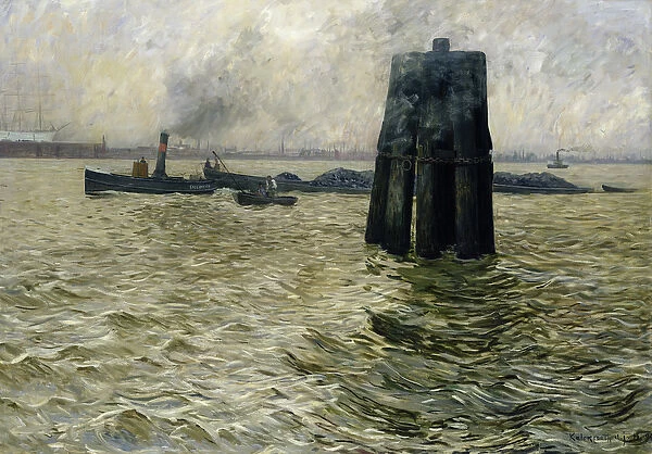 The Port of Hamburg, 1894 (oil on canvas)