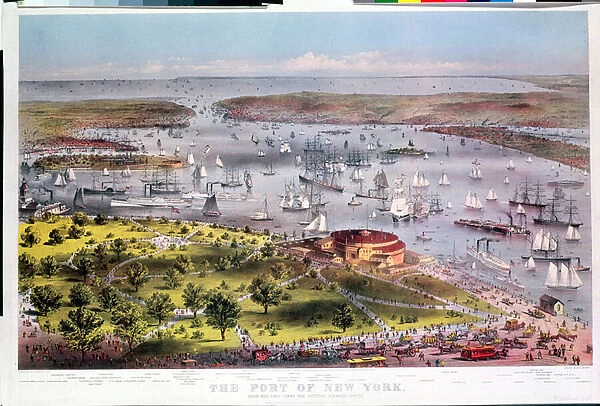 The Port of New York, birds-eye view from the Battery looking south