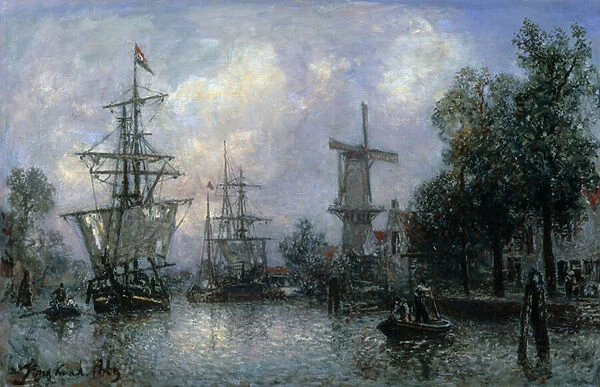 The Port of Rotterdam, 1869 (oil on canvas)