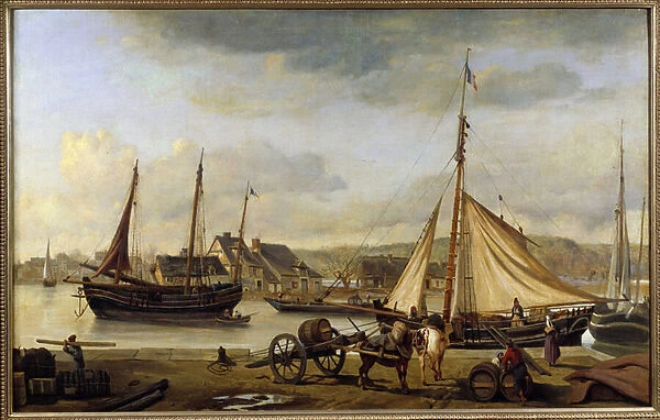 The front port of Rouen in 1834 Painting by Camille Corot (1796-1875) 1834 Sun