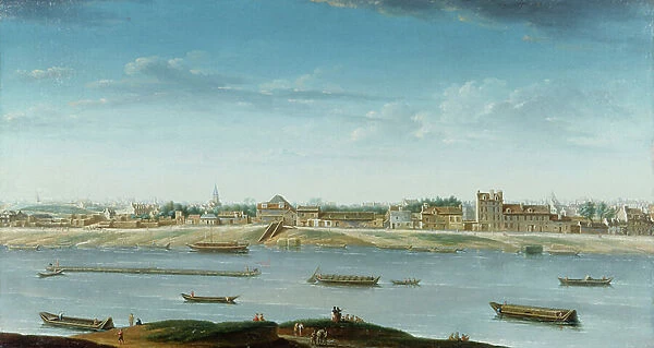 Port Saint-Bernard seen from the Arsenal, 1752 (oil on canvas)