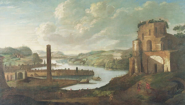 Port Scene (oil on canvas)