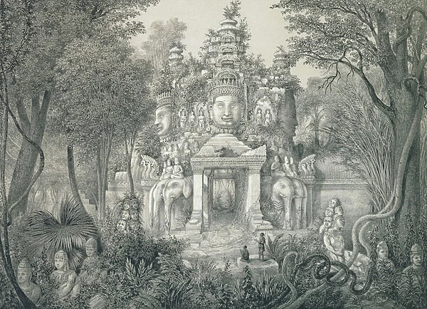 A portal at Angkor Thom, 1873 (litho)