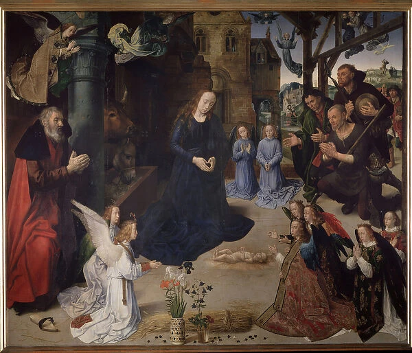 Portinari Altarpiece: The adoration of the shepherds. Central panel, oil on wood