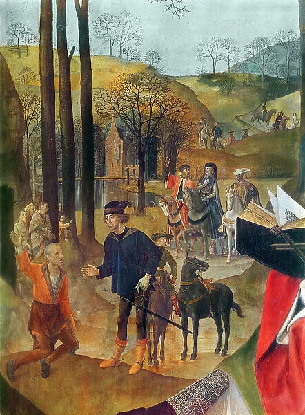Portinari Altarpiece, right panel (detail of the arrival of the Magi), c