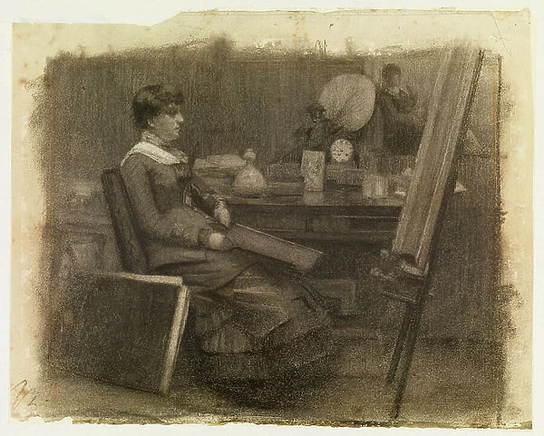Her portrait, 1882 (chalk on paper)