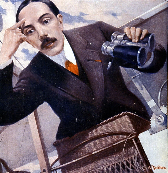 Portrait of Alberto Santos - Dumont (1873 - 1932), Brazilian aeronautic by Damian