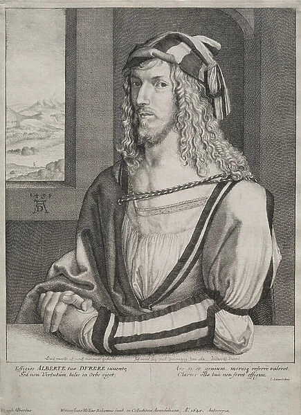 Portrait of Albrecht Durer, at the age of 26, 1645 (etching)