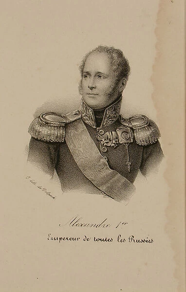 Portrait of Alexander I (1777-1825) (litho)
