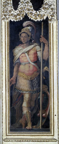 Portrait of Alexander de Medici (Alessandro de Medici). Fresco by Giorgio Vasari (1511-1574), 1570. Sala di Leone X, Palazzo Vecchio, Florence