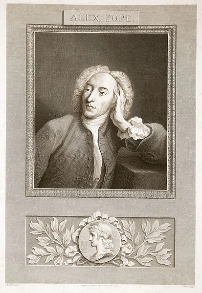 Portrait of Alexander Pope, illustration from David Humes