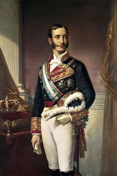 Portrait of Alfonso XII, King of Spain (oil on canvas)