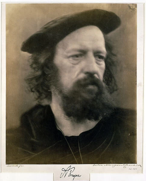 Portrait of Alfred, Lord Tennyson (b  /  w photo)