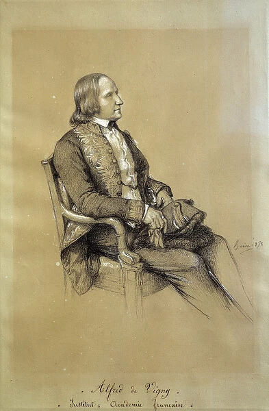Portrait of Alfred de Vigny (1797 - 1863), French writer, playwright and poet