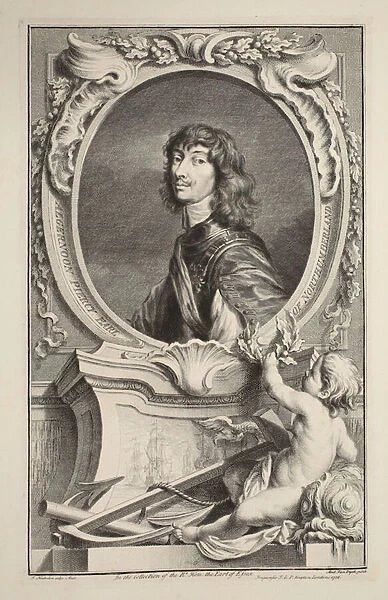 Portrait of Algernon Percy, Earl of Northumberland, illustration from