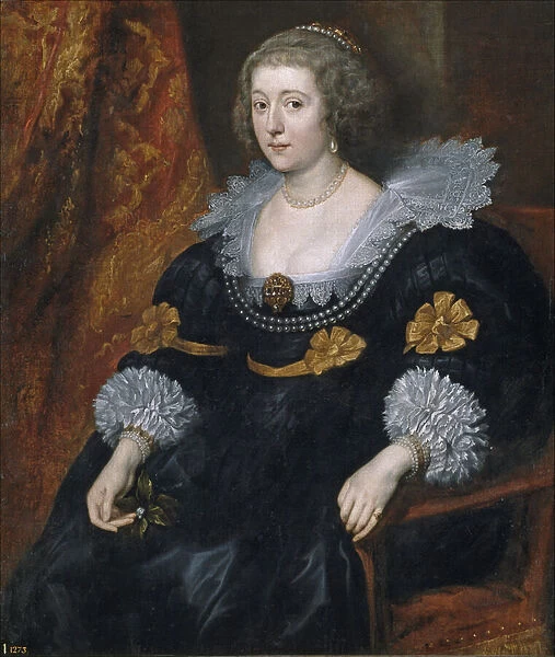 Portrait of Amalia of Solms-Braunfels (1602-1675) (Amelie de Solms Braunfels) - Peinture de Sir Anthonis (Anton ou Antoon) van Dyck (1599-1641) - 1631-1632 - Oil on canvas - 105x91 - Museo del Prado, Madrid