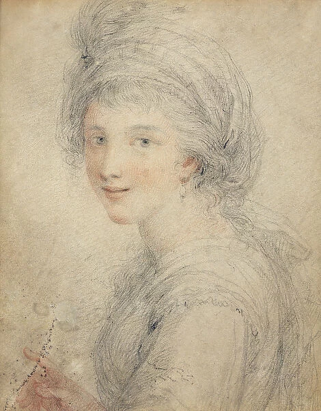 Portrait of Angelica Kauffman (coloured chalks on paper)