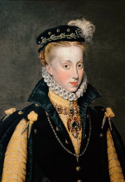 Portrait of Anna of Austria, Queen of Spain, 1570 (oil on canvas)