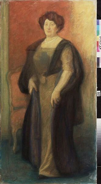 Portrait de Anna Vysotskaya (?). Oeuvre de Leonid Osipovich Pasternak (1862-1945), pastel sur carton, 1912. Art russe 20e siecle, art nouveau. Regional Art Gallery, Vologda (Russie)