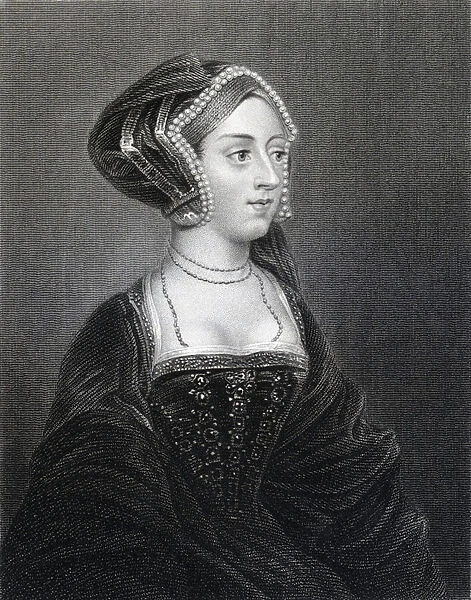 Portrait of Anne Boleyn (c. 1507-36) from Lodges British Portraits, 1823 (litho)